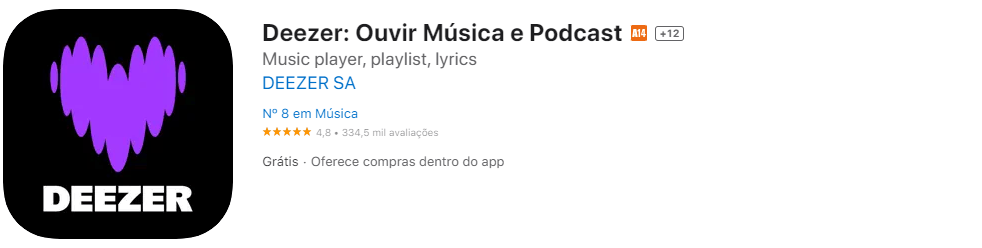 Deezer App Store - aplicativo de música para iphone