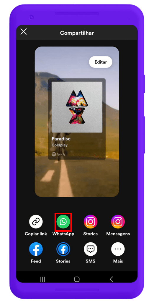 Passo 3: Como colocar musica no status do whastapp