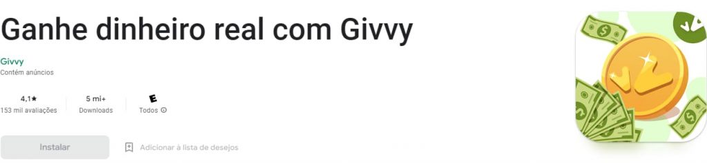 Givvy ganhar dinheiro olhando vídeo