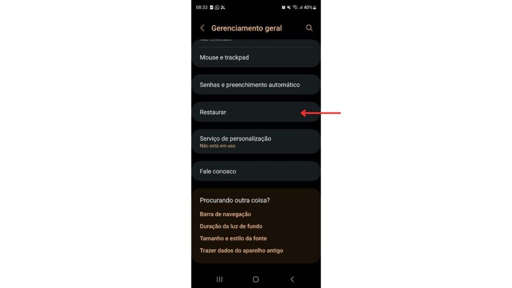 passo dois resetar samsung