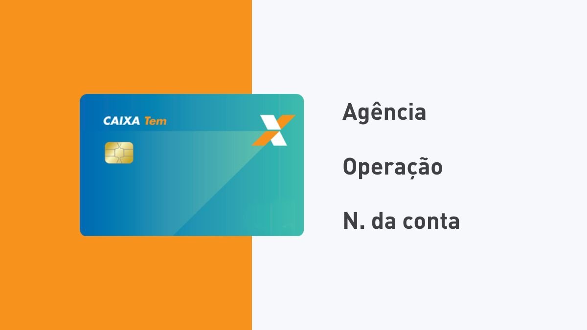 Agência, operação e número da conta Caixa no cartão