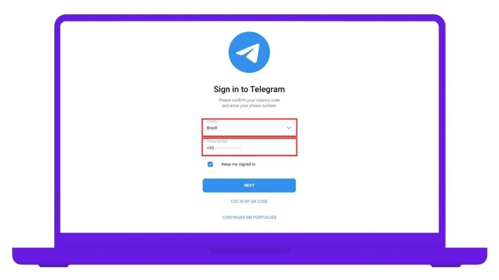 Acessar Telegram Web pelo SMS